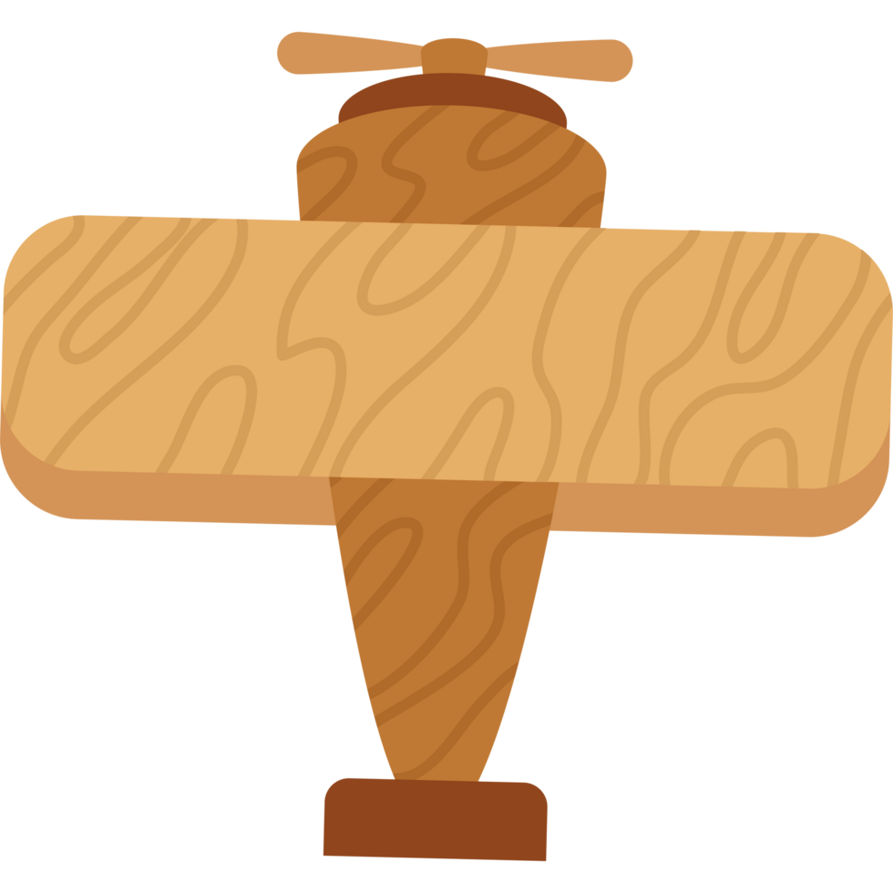 A cartoon plane with a wooden board on top png