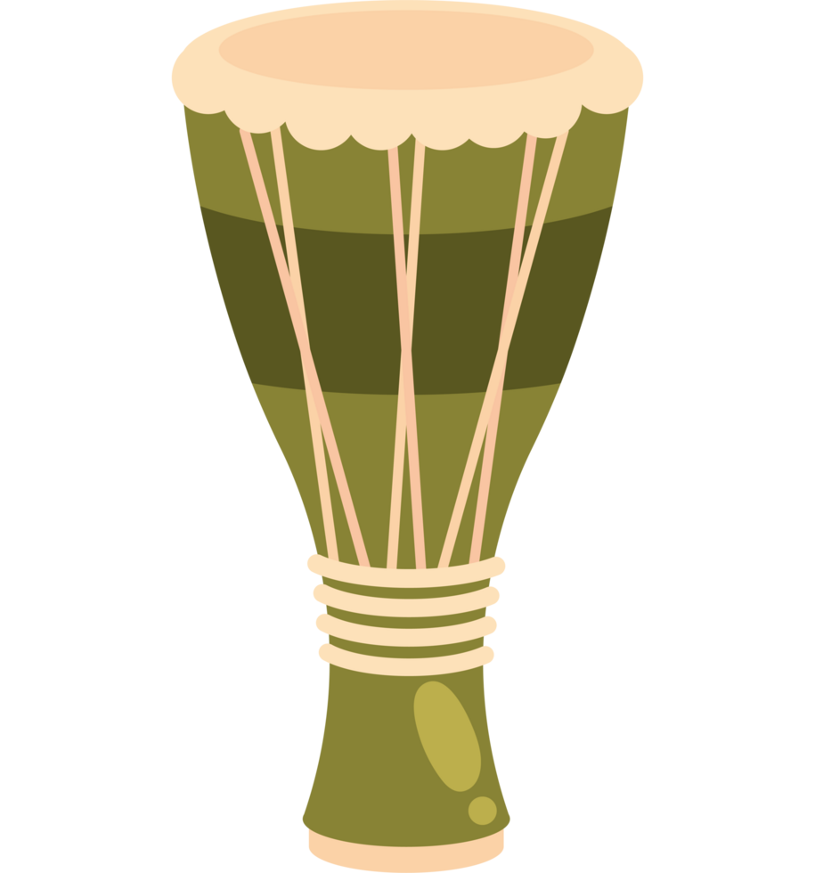 A drum with a green and white pattern png