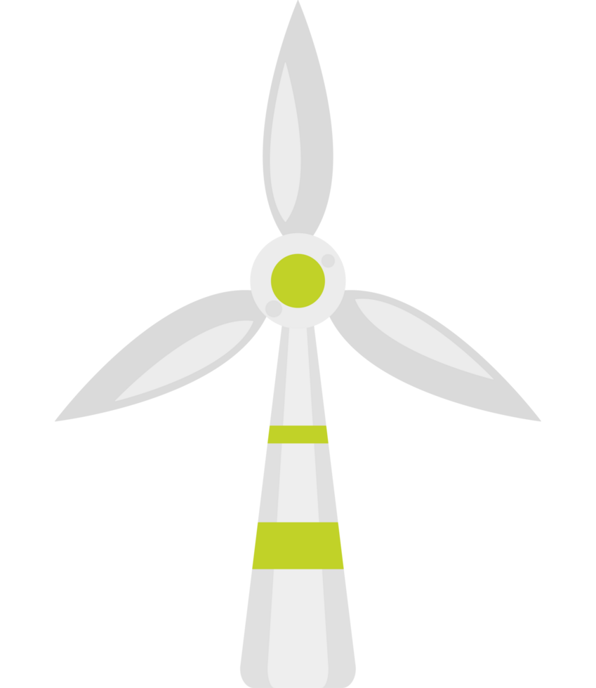 A wind turbine with a green stripe on it png