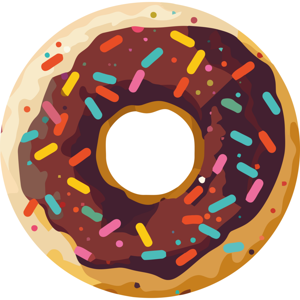 A donut with sprinkles on it is shown png