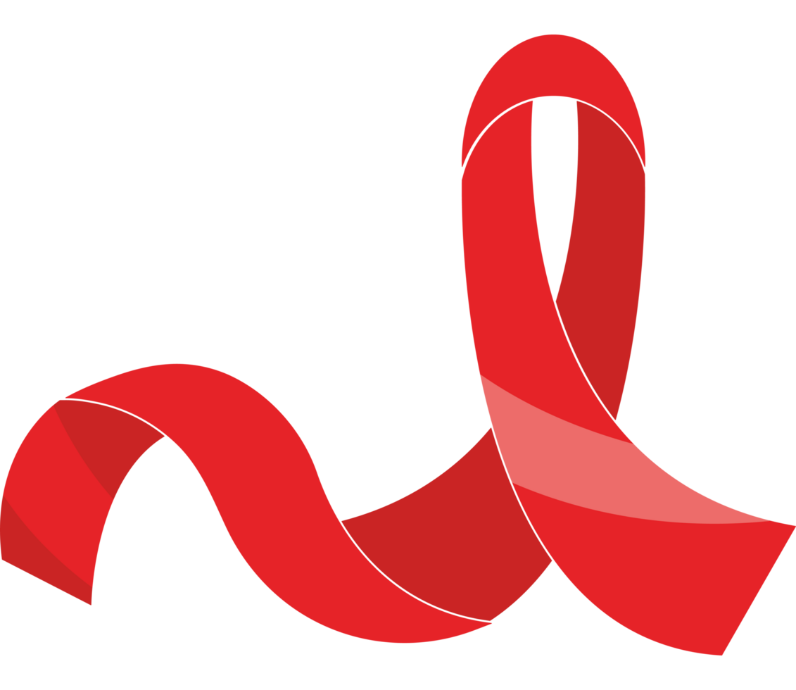 A red ribbon with a curved shape png