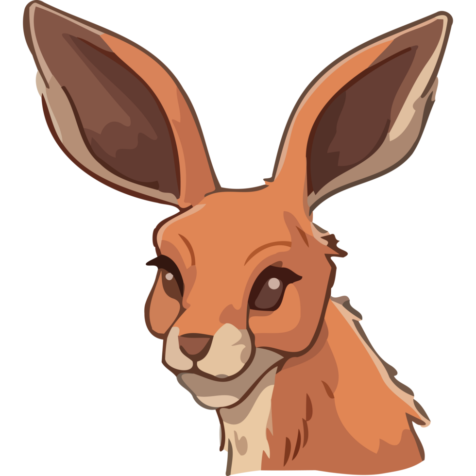 A cartoon kangaroo with big ears png
