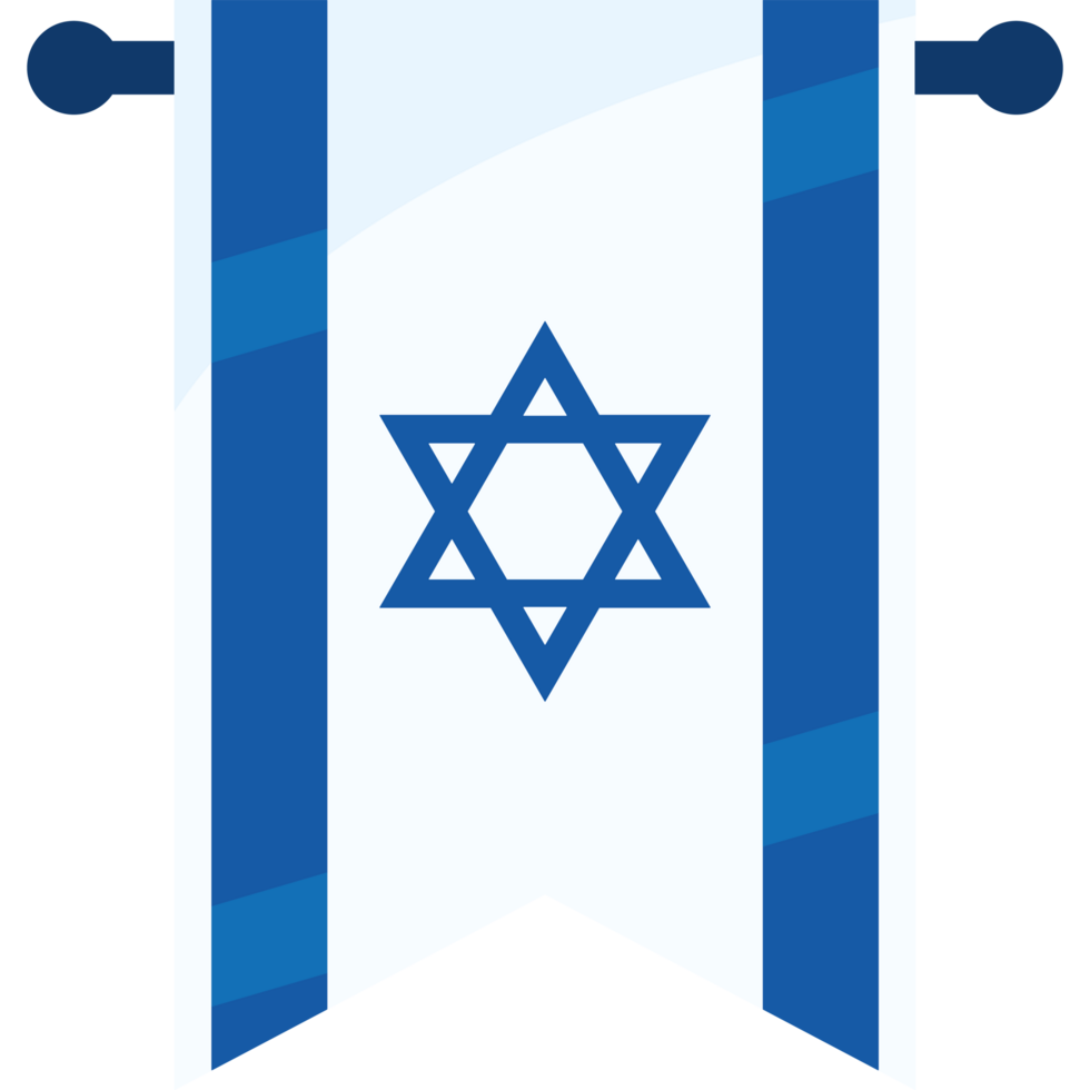 The flag of israel is shown in blue and white png