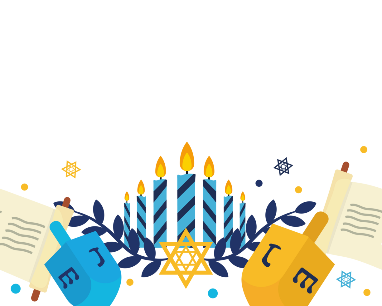 Jewish holiday background with candles and books png