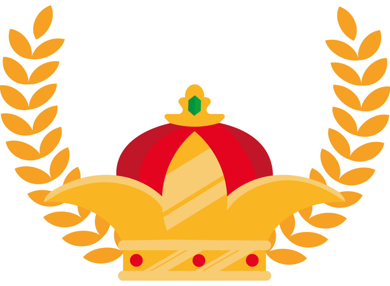 A crown with laurel wreaths around it png