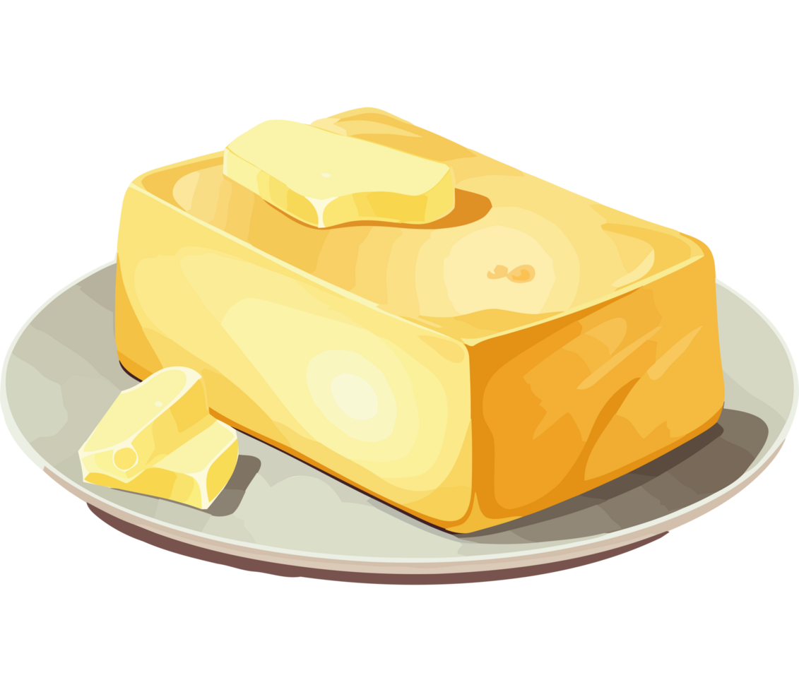Butter on a plate with a piece of butter png