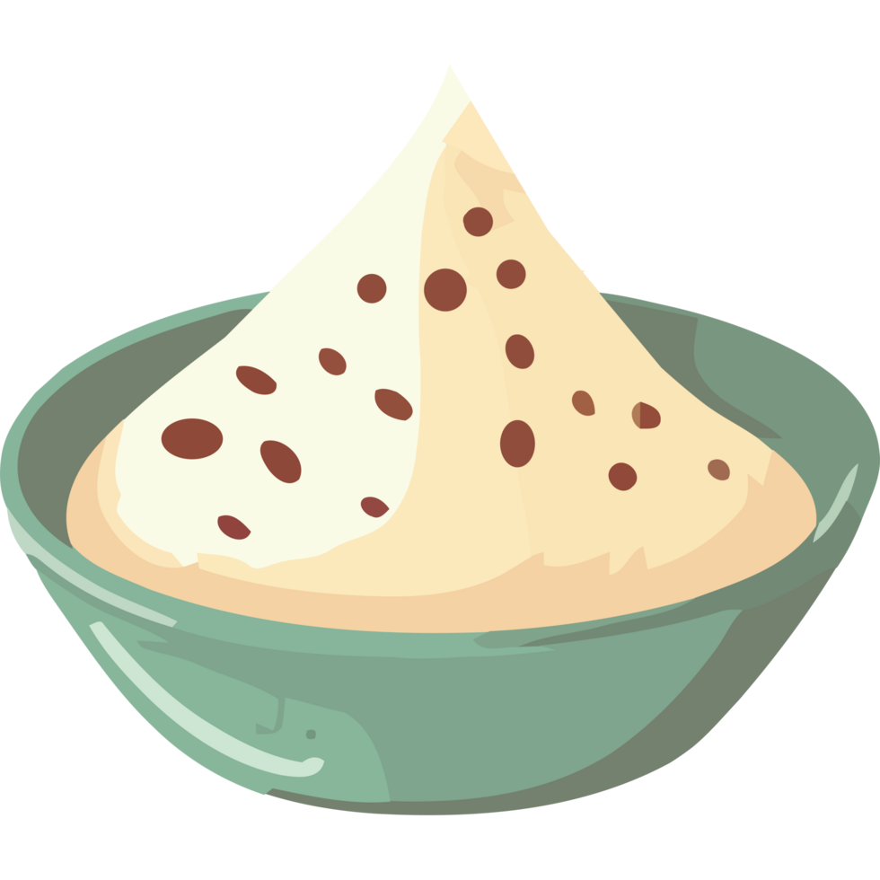 A bowl of whipped cream with chocolate chips png