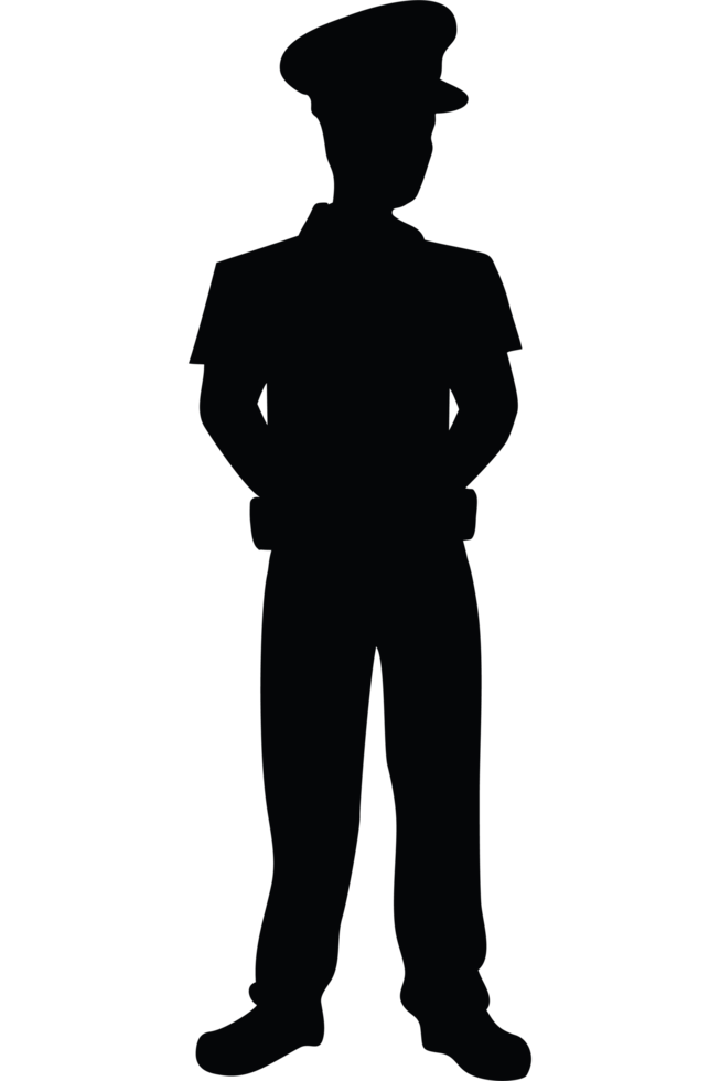 A silhouette of a man in a uniform png