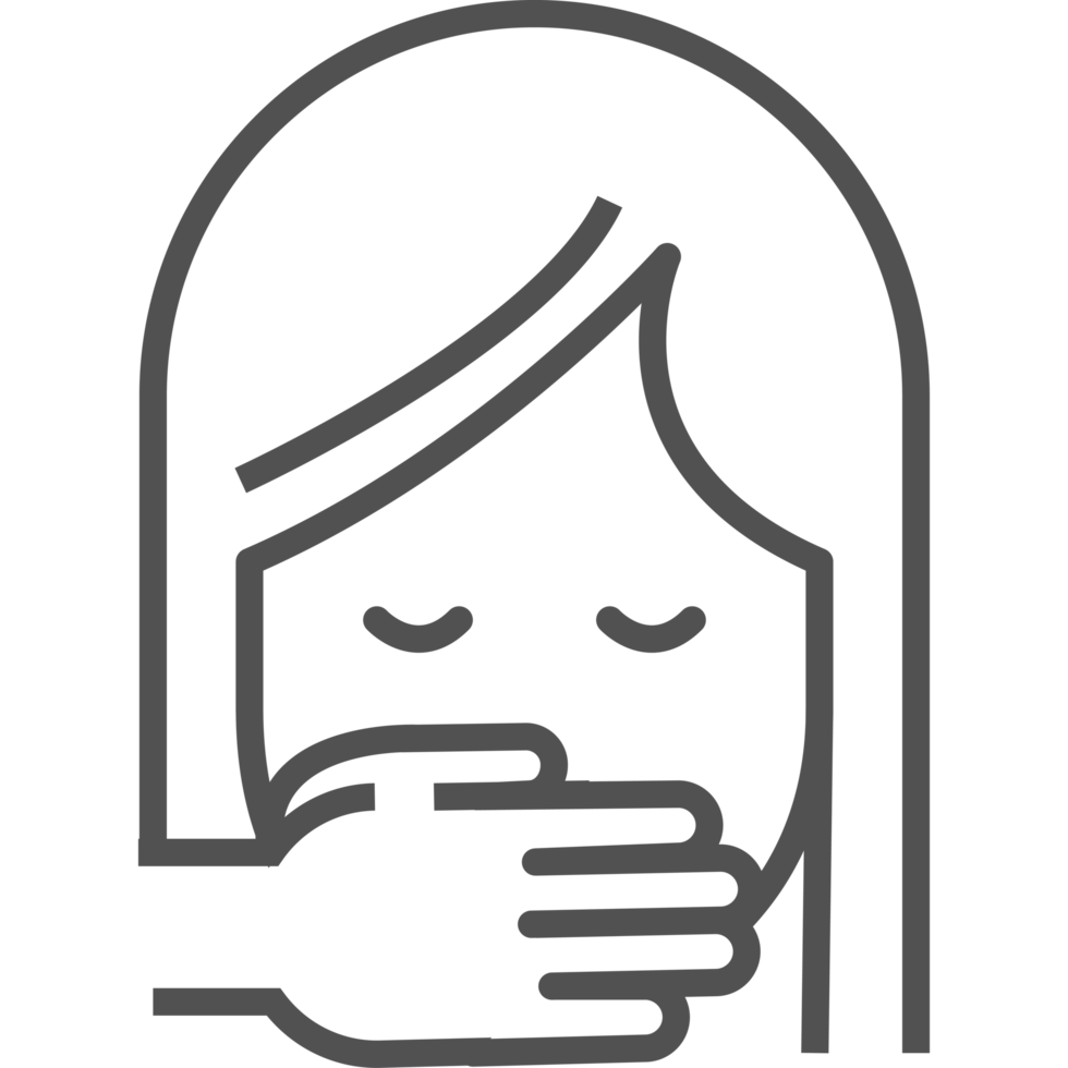 A woman with her hands on her face png