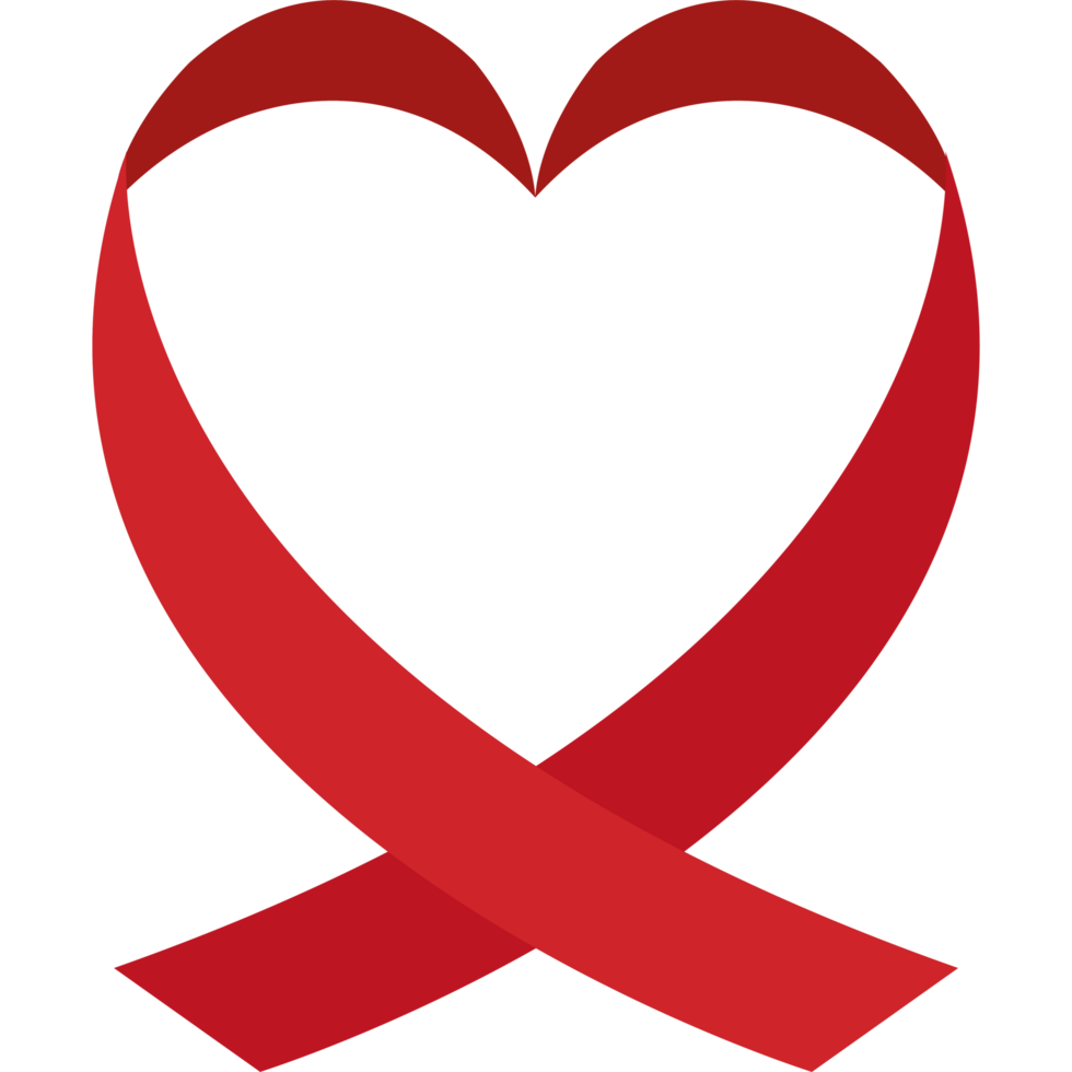 Red ribbon heart clipart png
