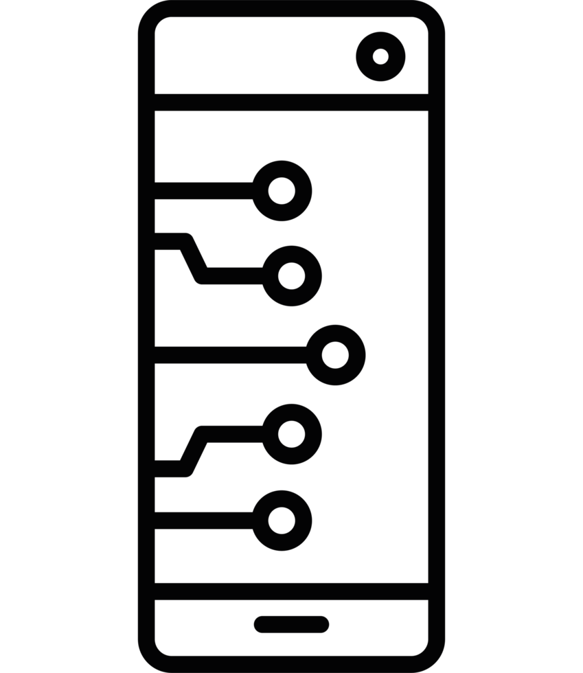 A black and white image of a phone png