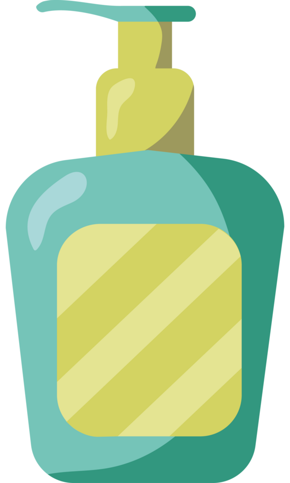 A bottle of soap with a yellow stripe png