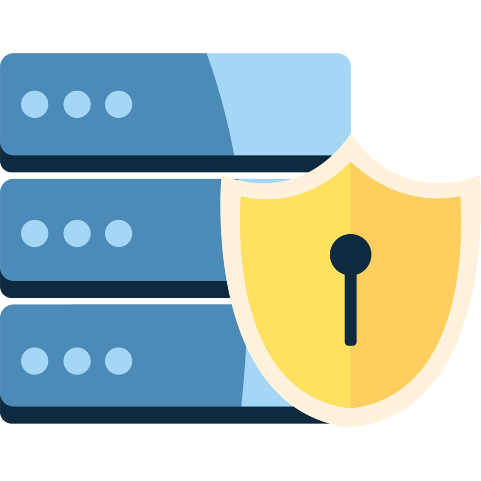 A server with a shield and a key png