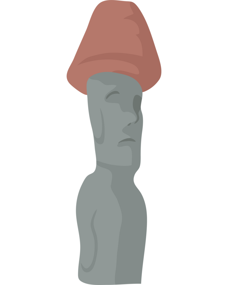 Moai statue with hat icon png