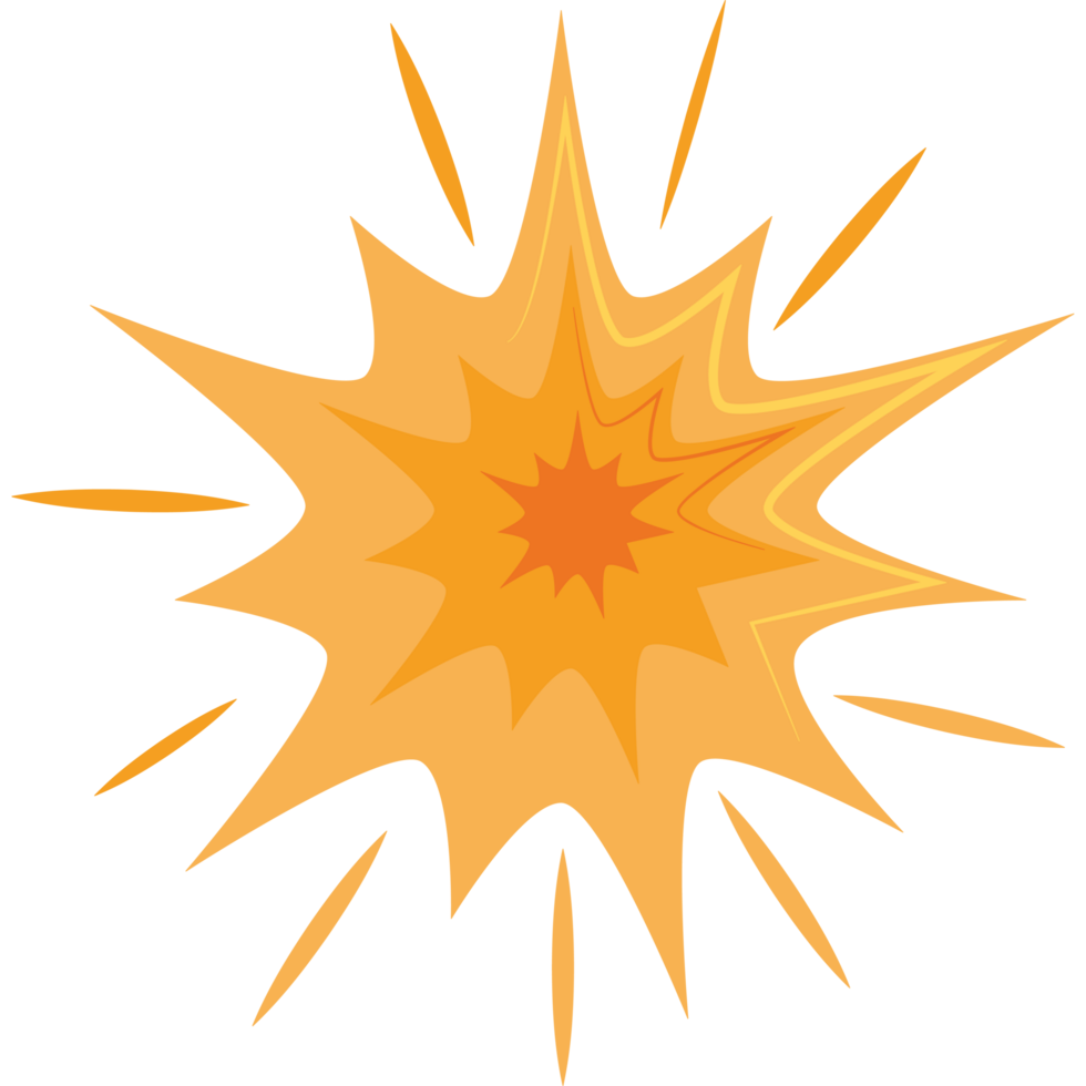 A cartoon explosion with a starburst png