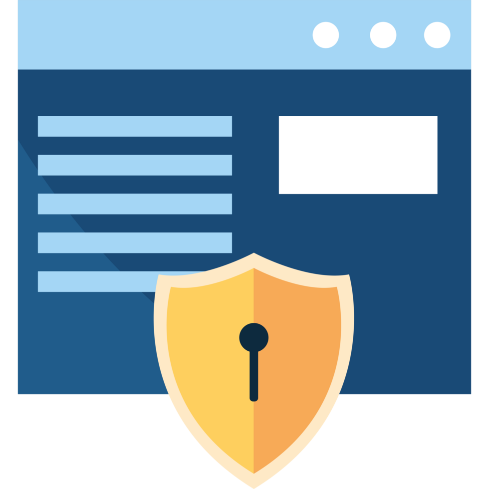 A shield and a padlock on a computer screen png