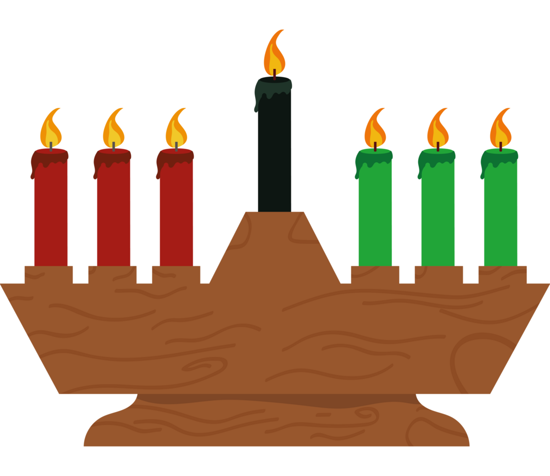 A menorah with five candles on it png