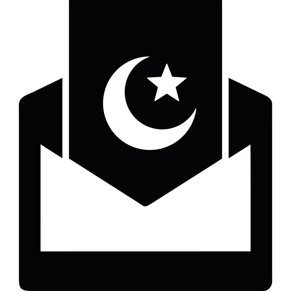 An email icon with a crescent and star png