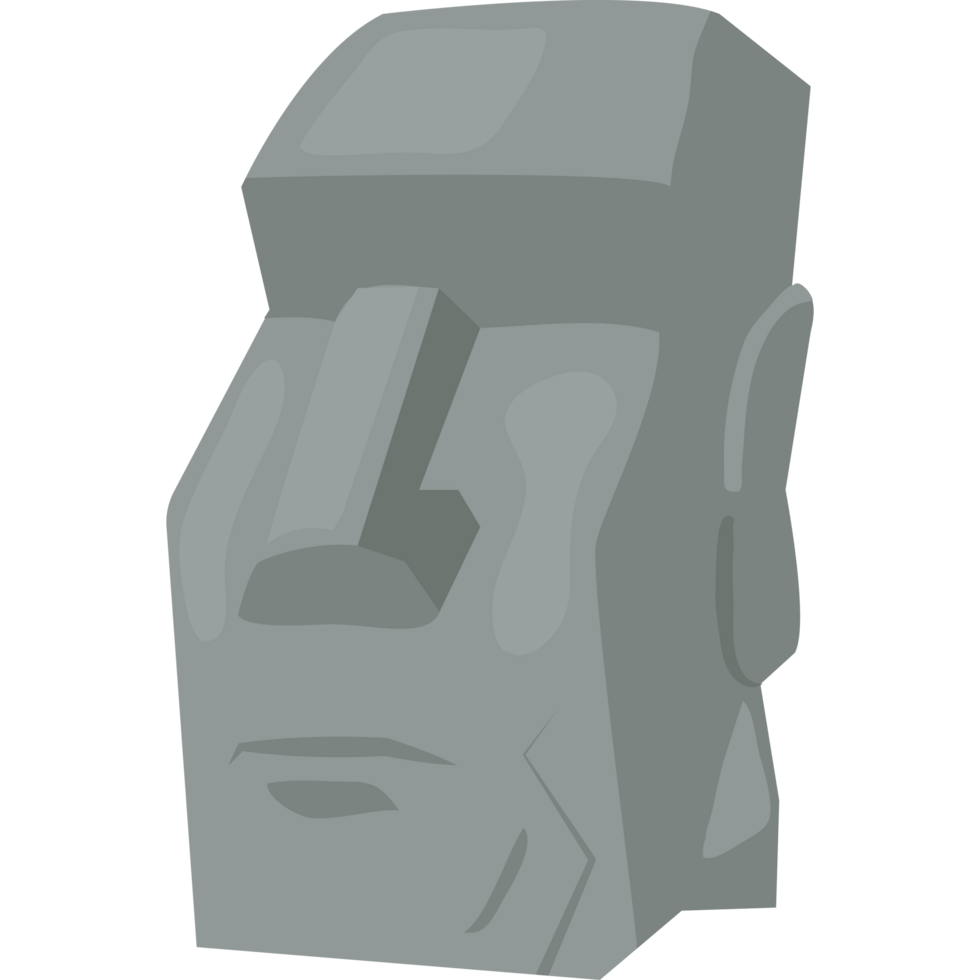 An image of a cartoon moai head png