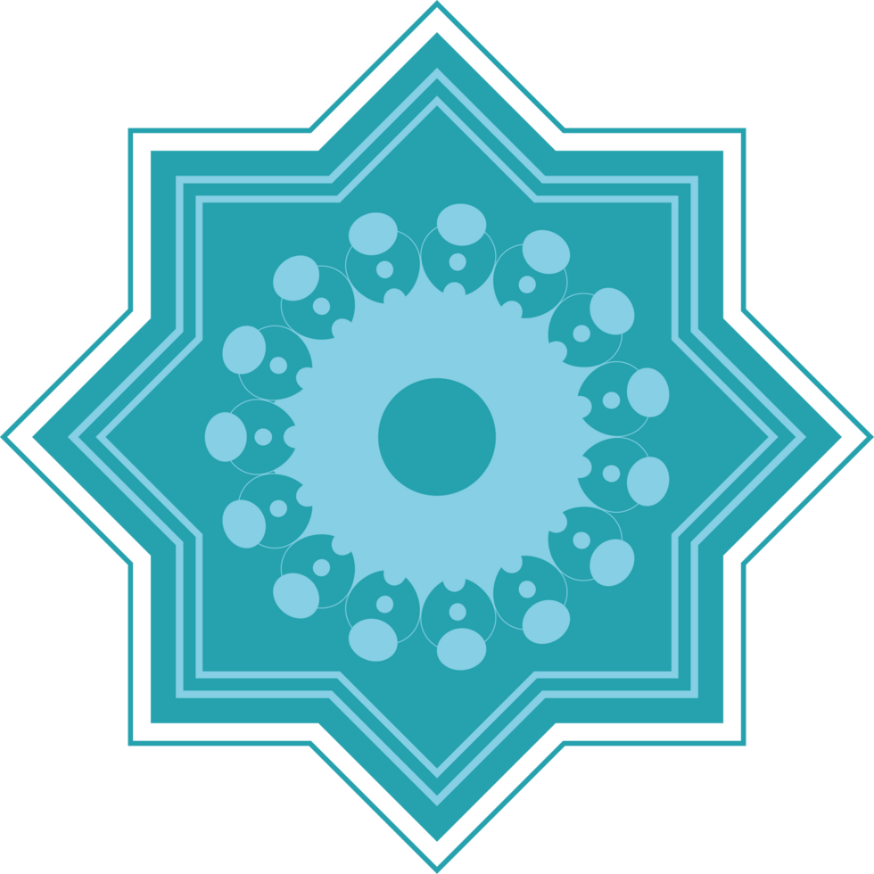 A blue star with a circular design png