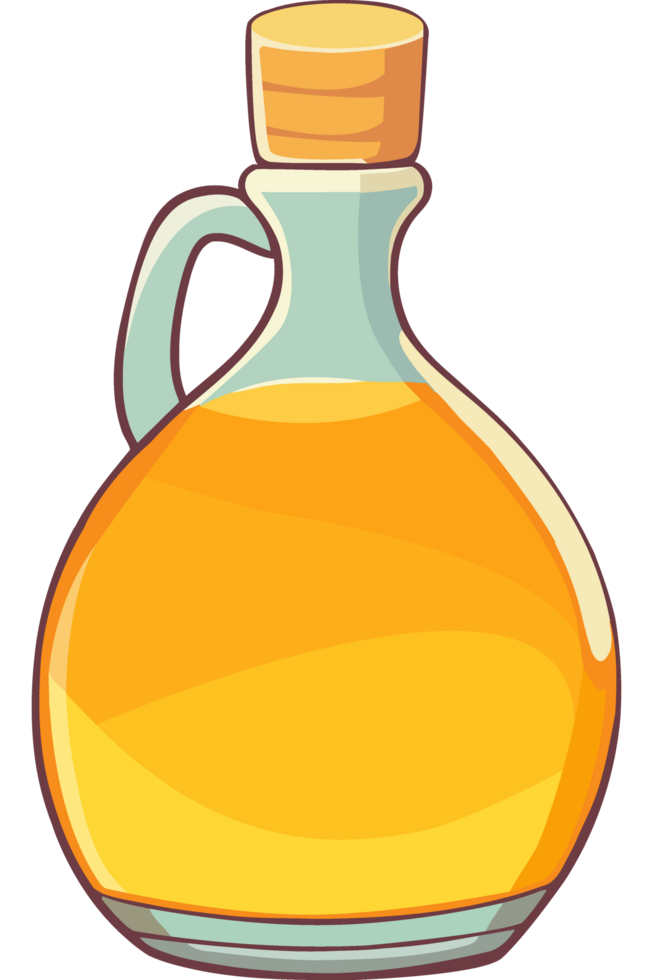 A bottle of oil with a wooden handle png