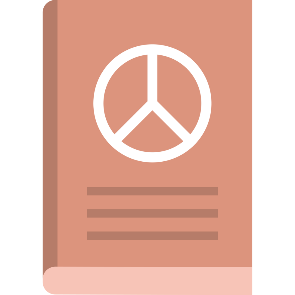 A book with a peace symbol on it png