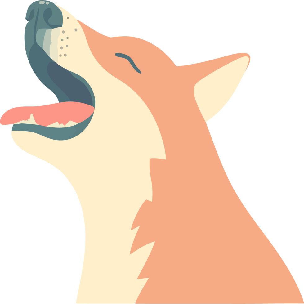 A cartoon dog with its mouth open and its tongue out png