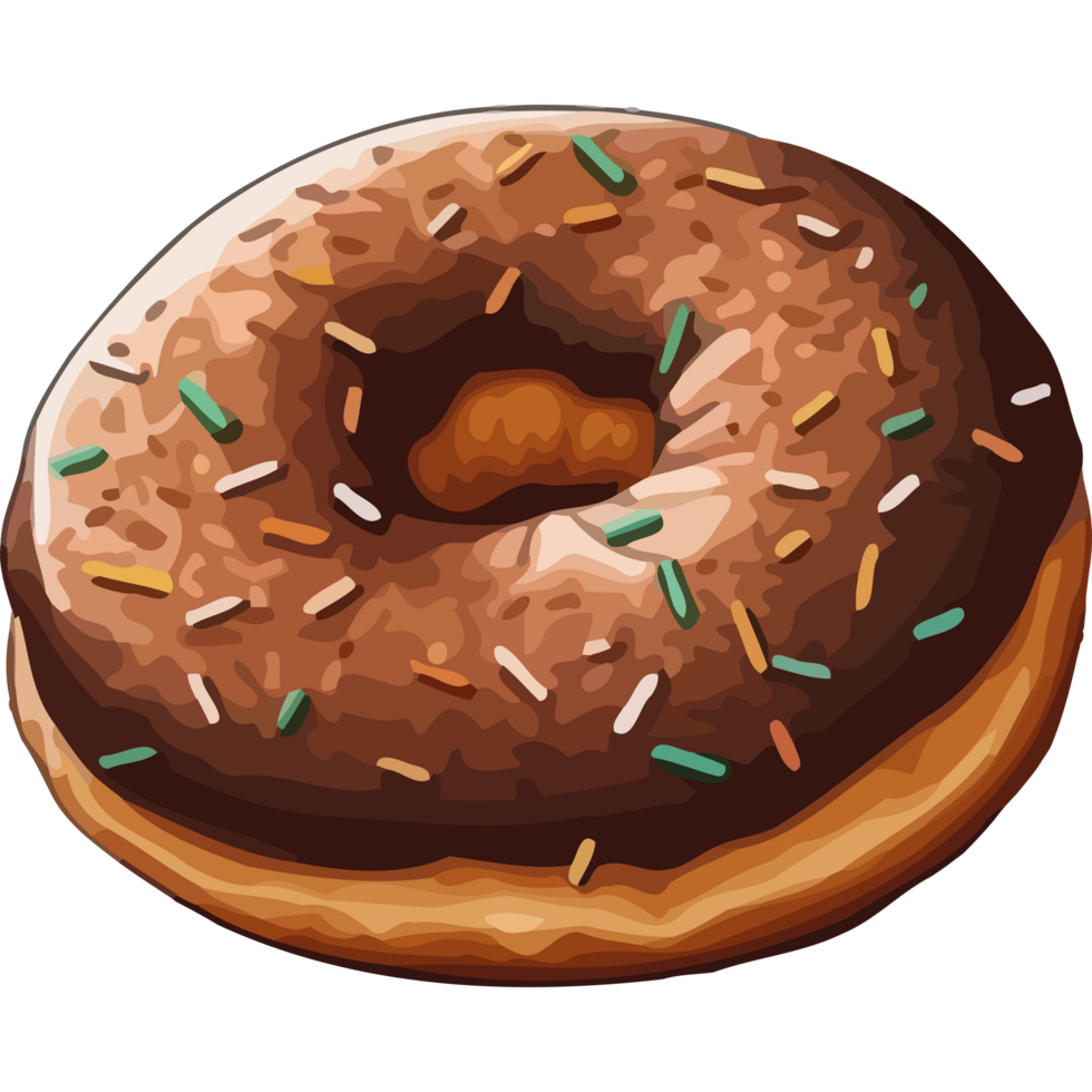 A donut with sprinkles on it is shown png