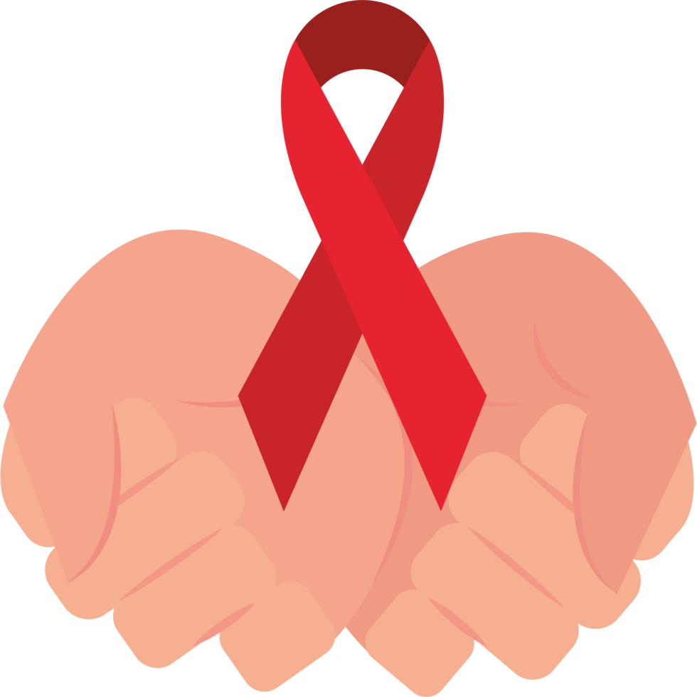 Two hands holding a red ribbon png