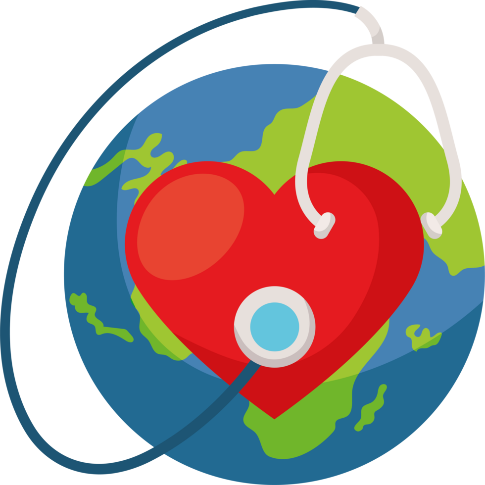 A heart with a stethoscope around it png