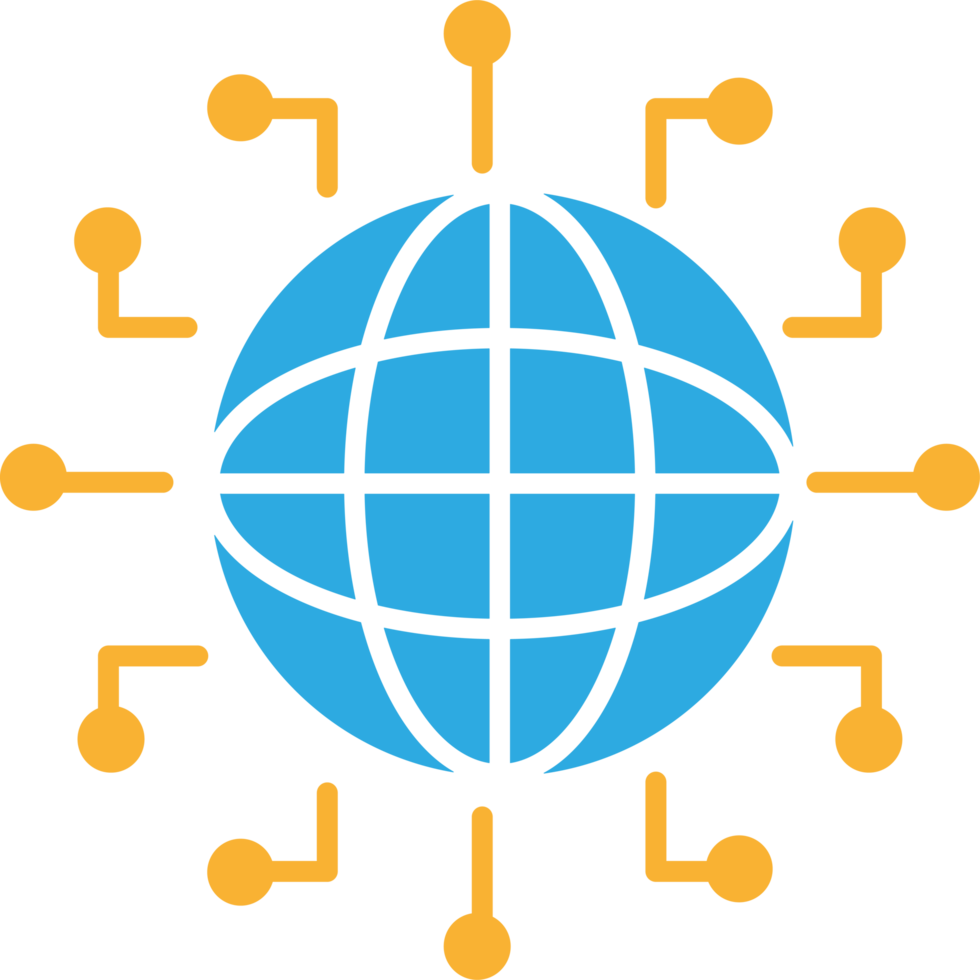 a globo é cercado de uma rede do conexões png