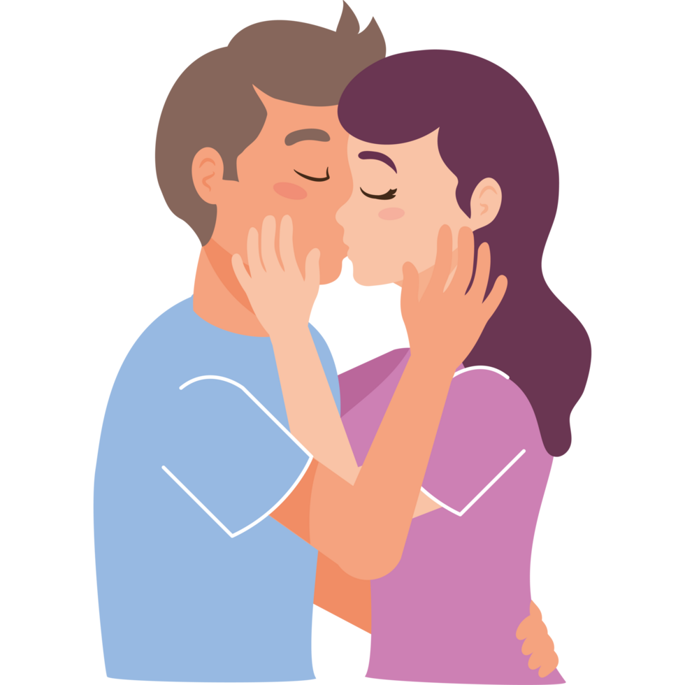 A man and woman kissing each other png