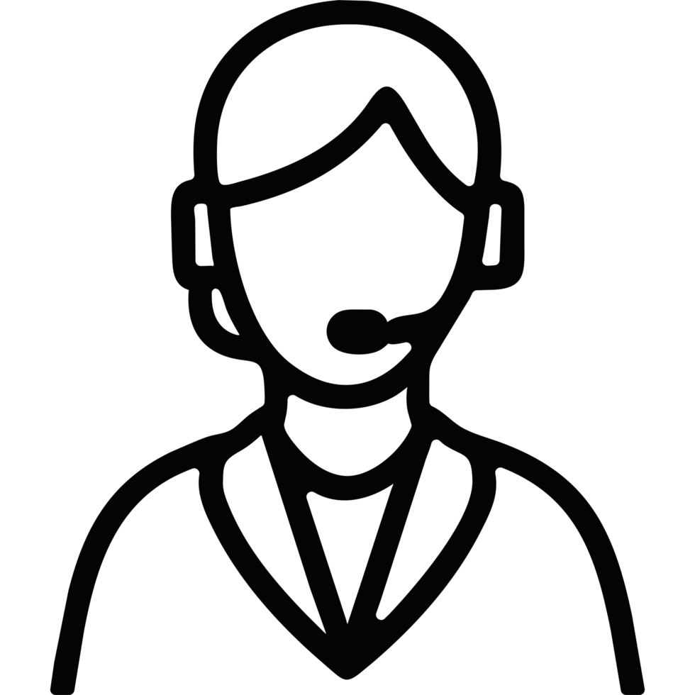 A woman with a headset on her face png
