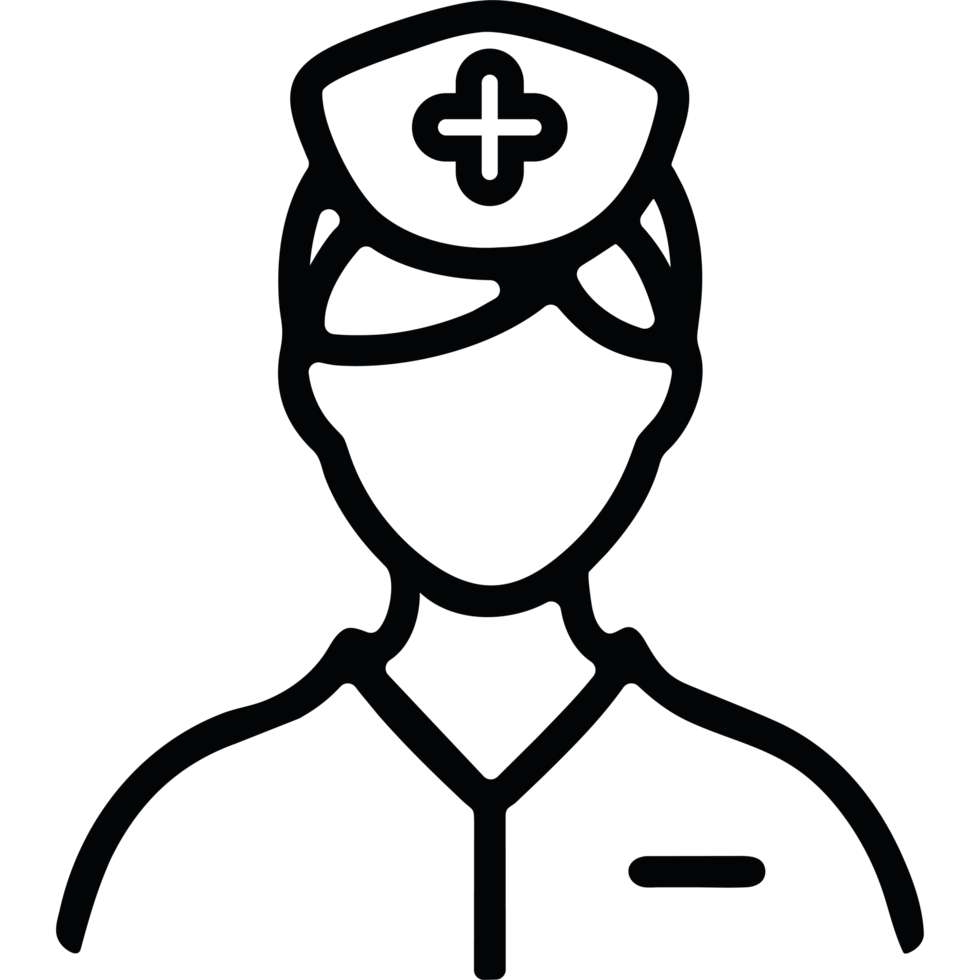 A nurse icon in black and white png