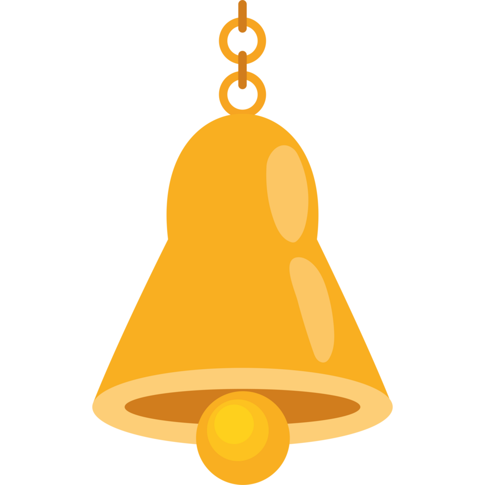 A yellow bell on a chain png