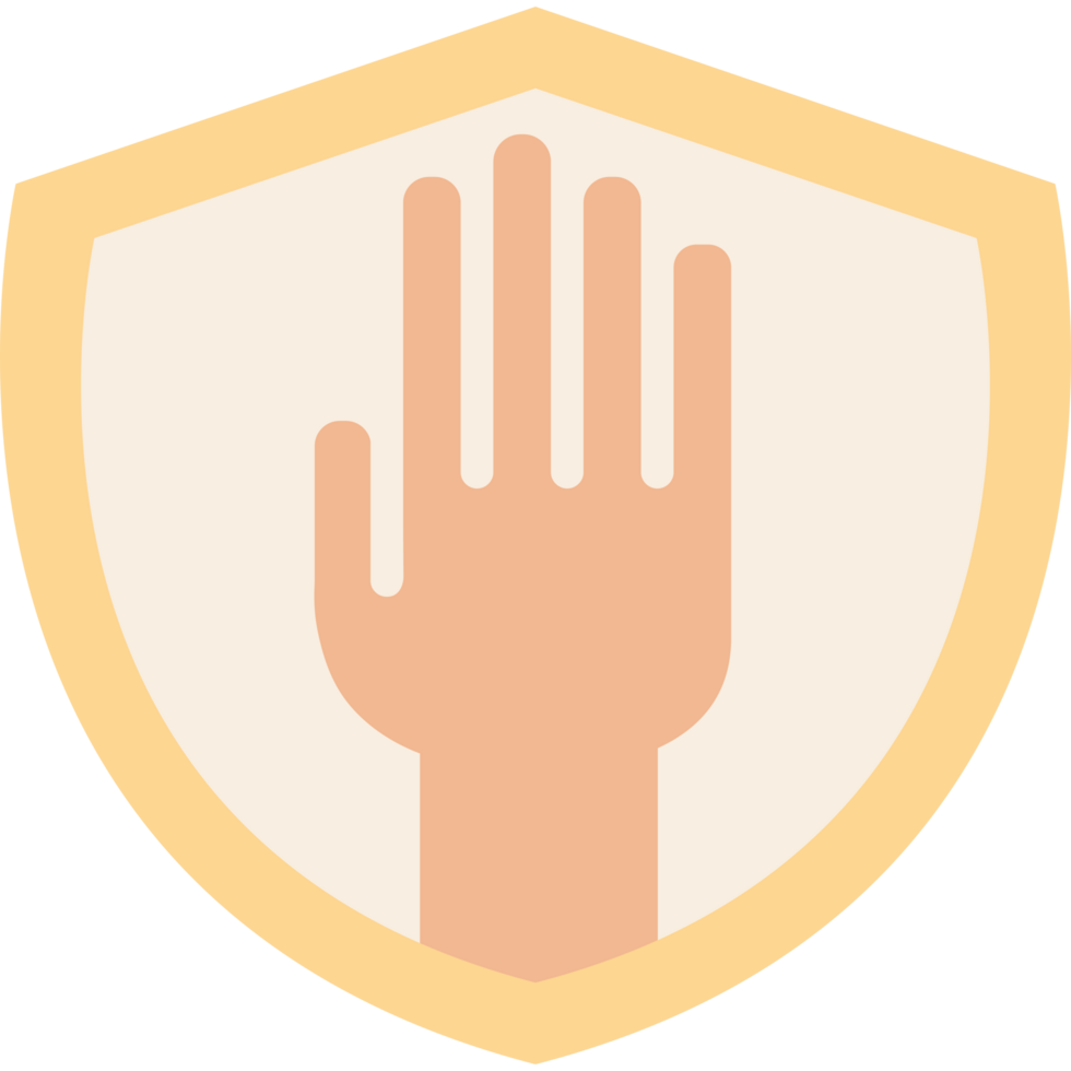 A hand is shown in a shield with a hand on it png