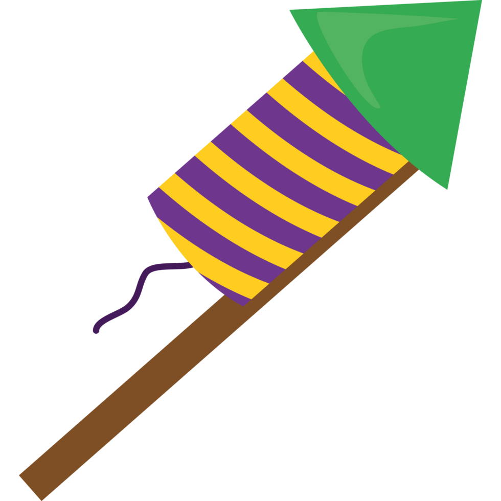 A purple and yellow striped stick with a green and yellow arrow png