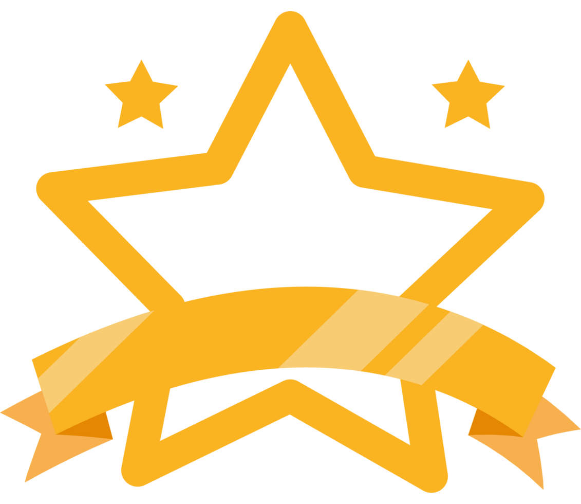A star with a ribbon and stars on it png