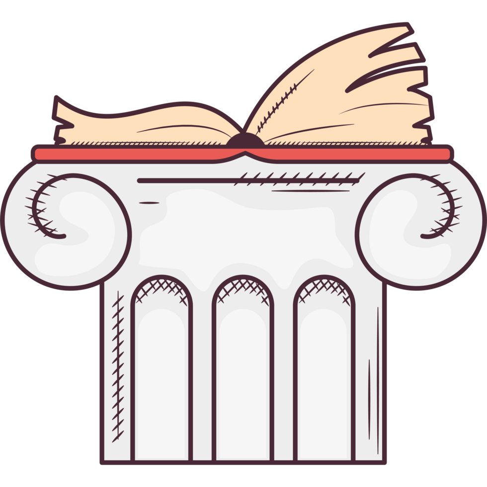 An old book on top of a column png