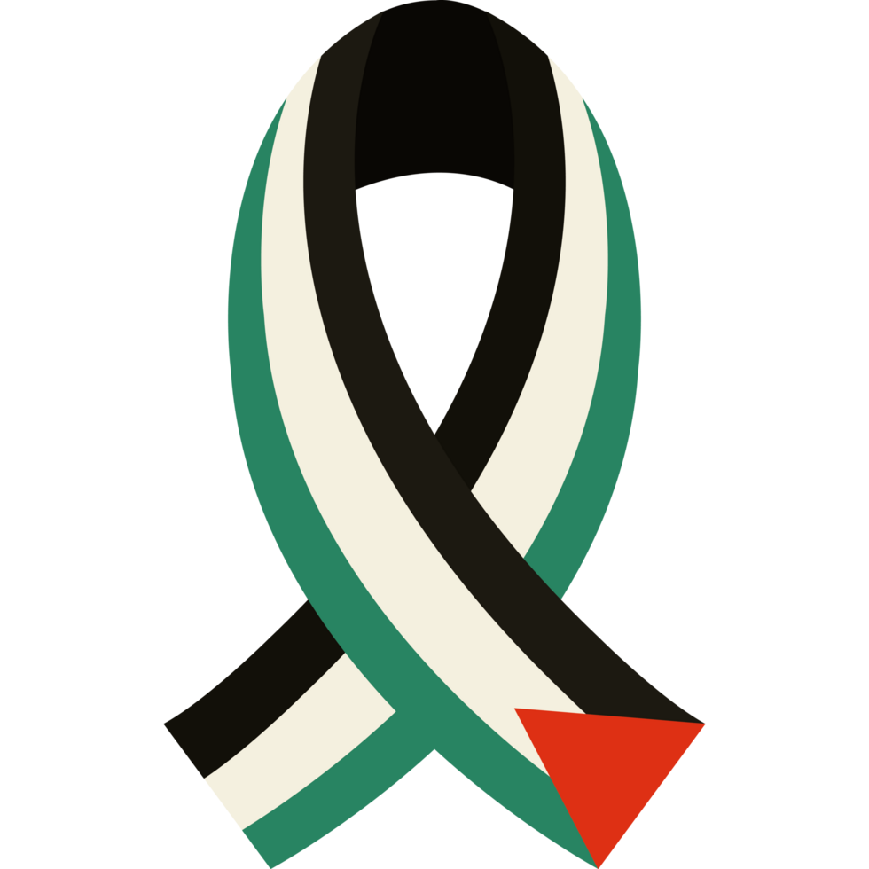 A ribbon with the colors of the palestinian flag png
