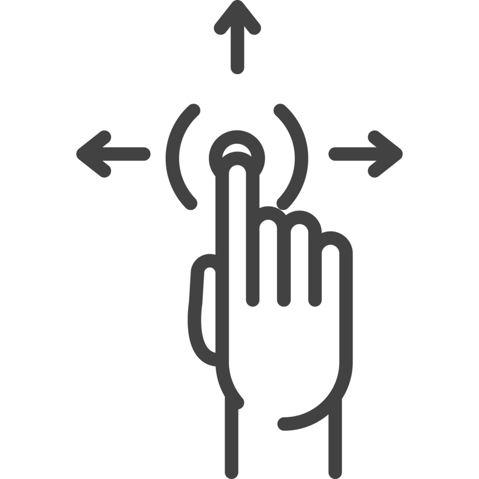 A hand pressing a button with arrows pointing to it png