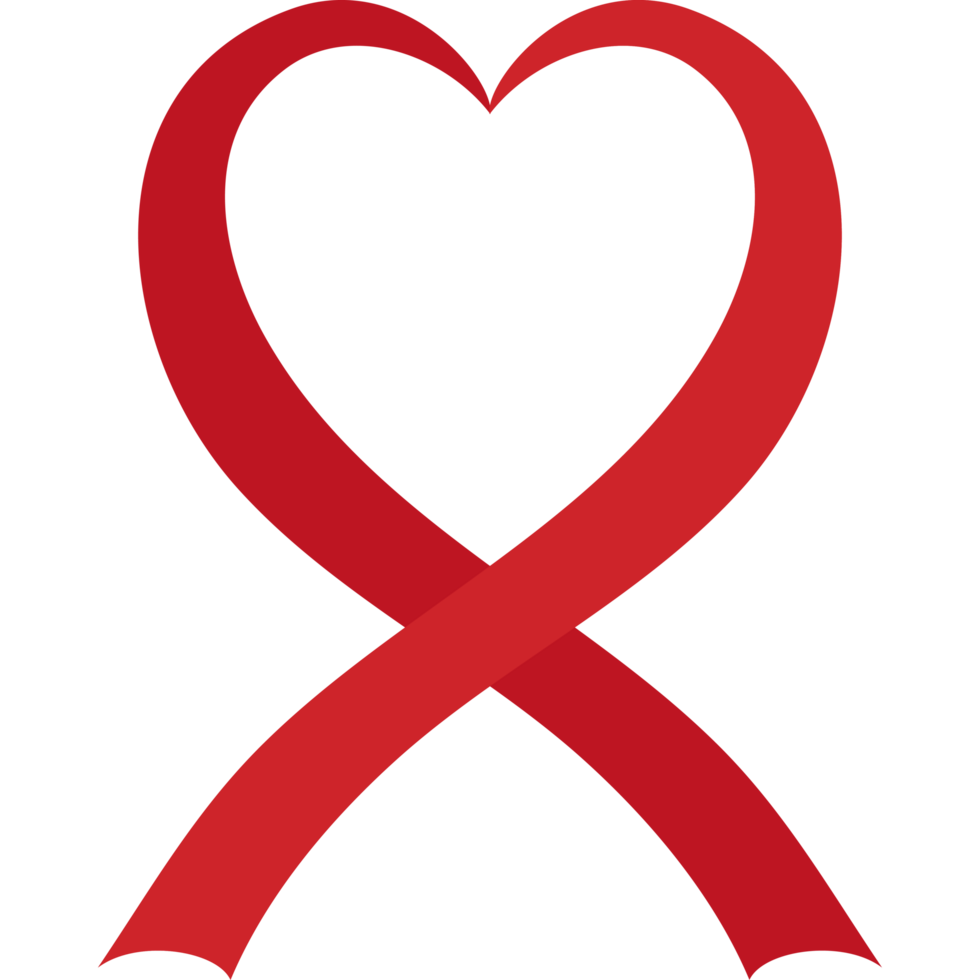 Red ribbon heart clipart png