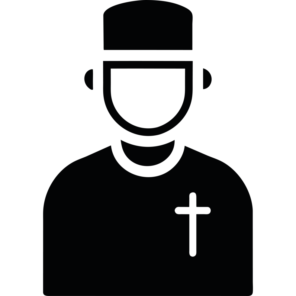 A black silhouette of a man in a hat png