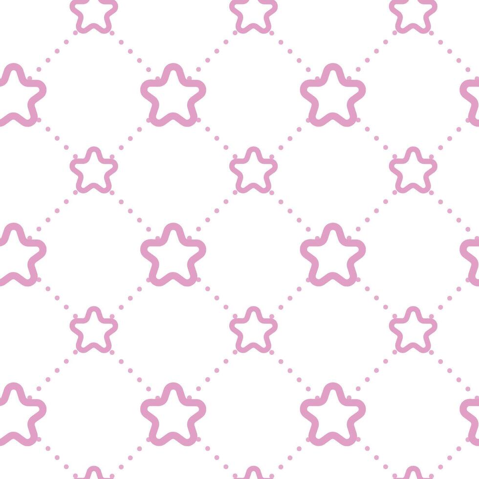 Seamless pink pattern with stars vector