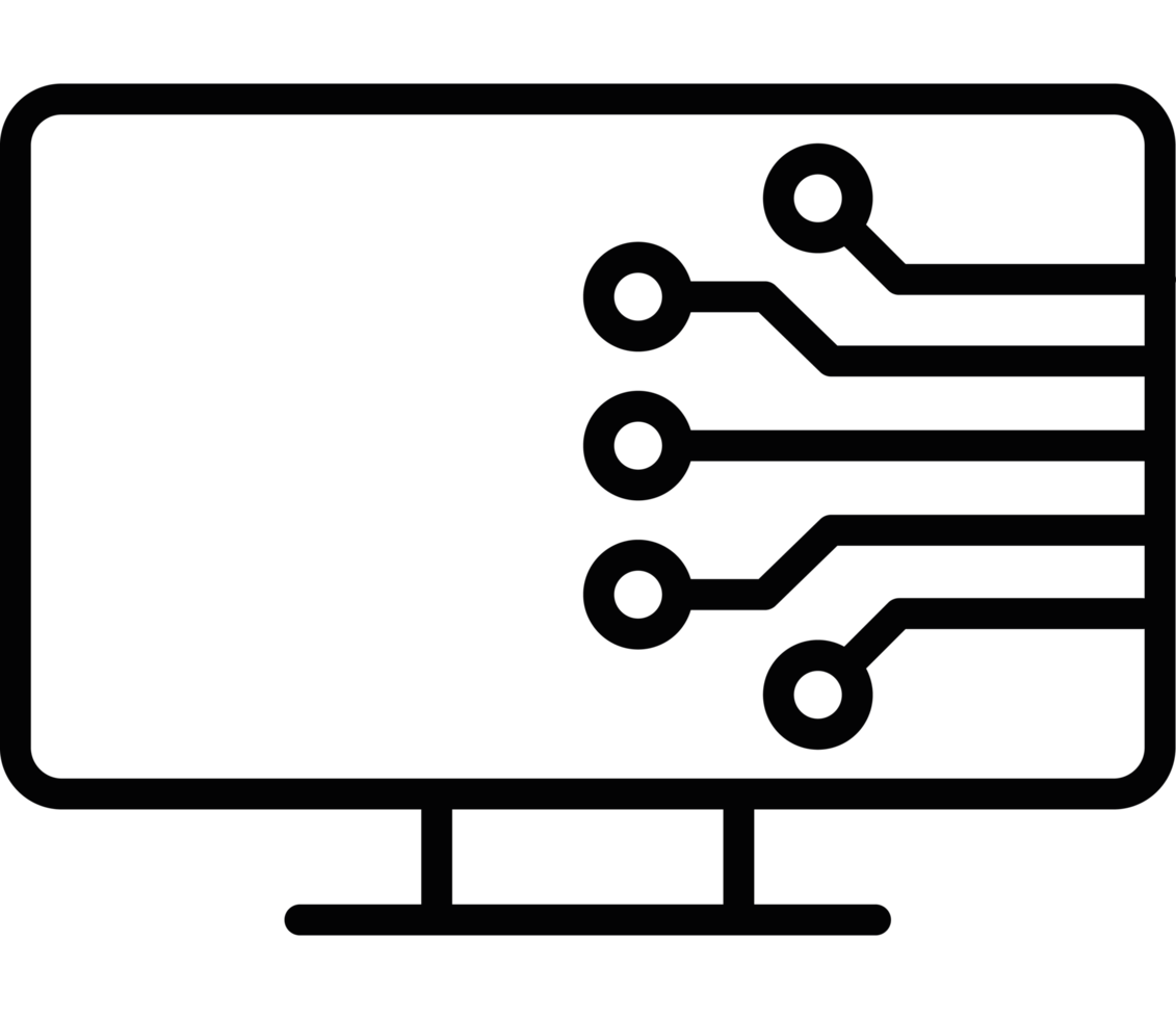 A black and white image of a computer monitor png