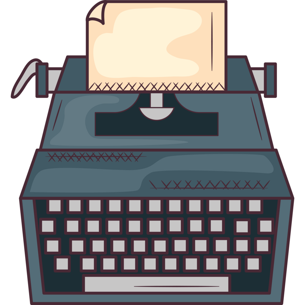 An old typewriter with a piece of paper on top png