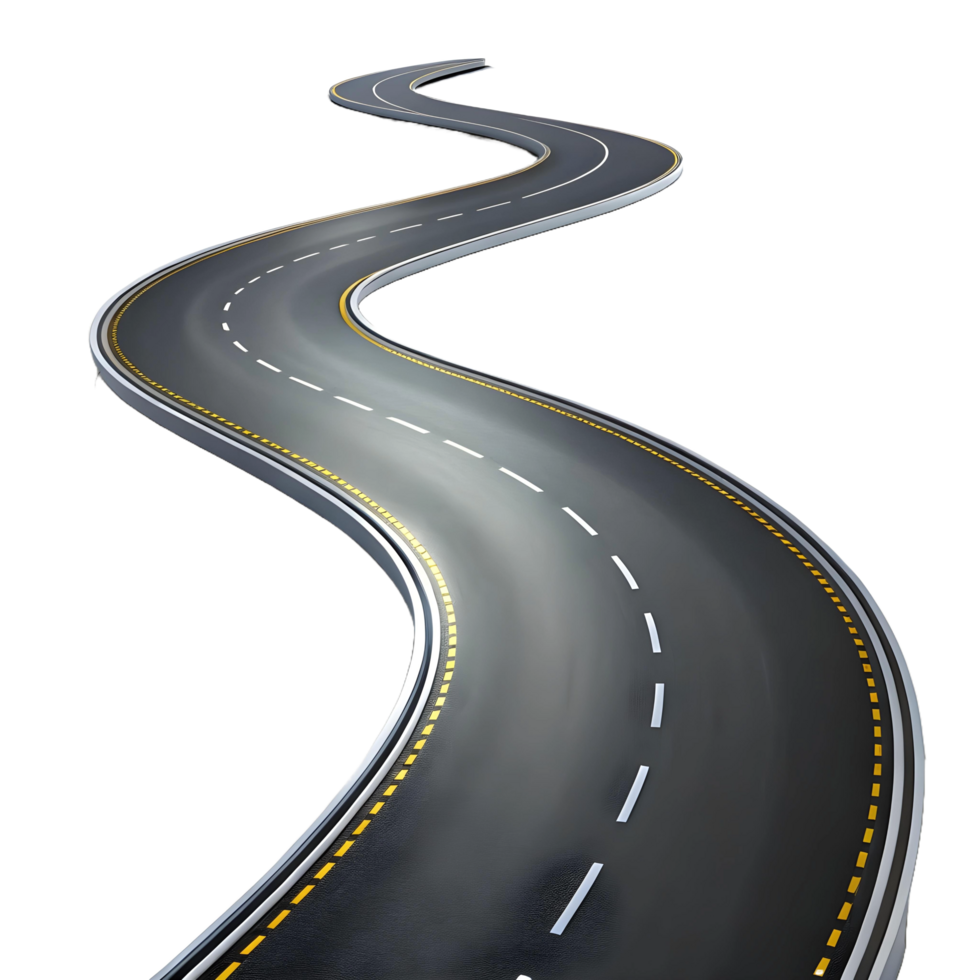 3d curved road png