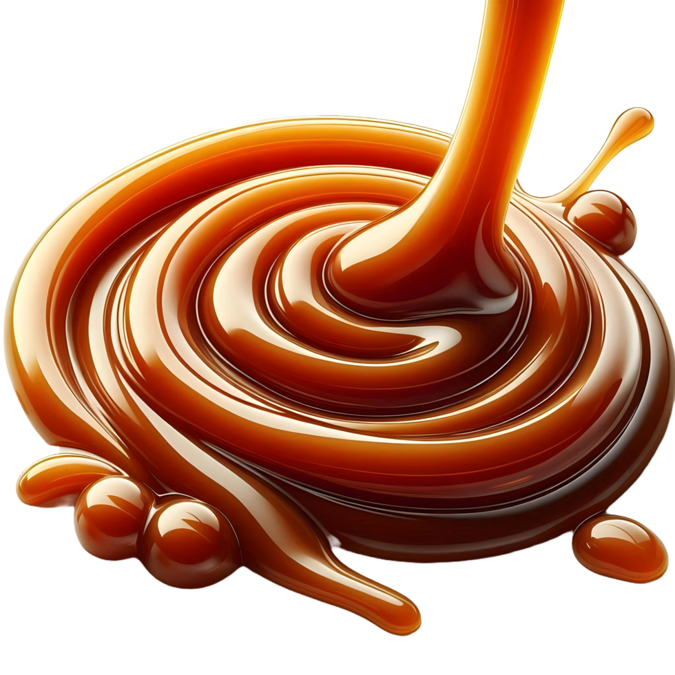 Pouring caramel syrup png