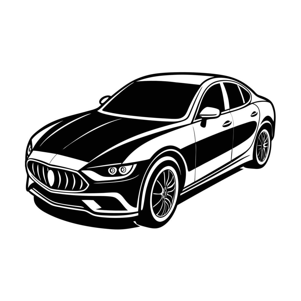 a black and white illustration of a car vector