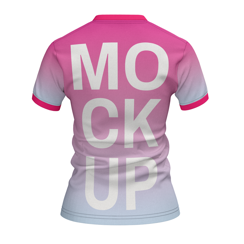 womens v neck short sleeve tshirt jersey mockup back view psd